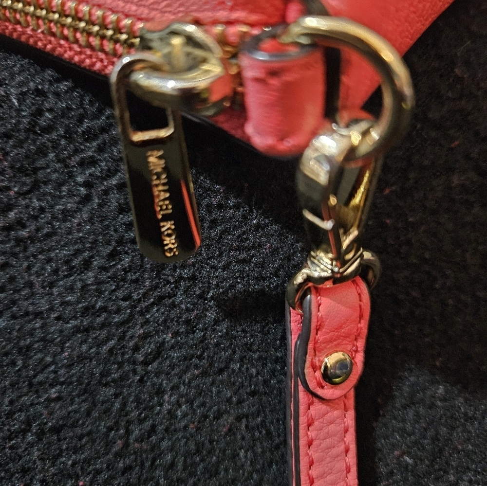Michael Kors Coral Color Wristlet-Soft Pebble Leather - Picture 12 of 16